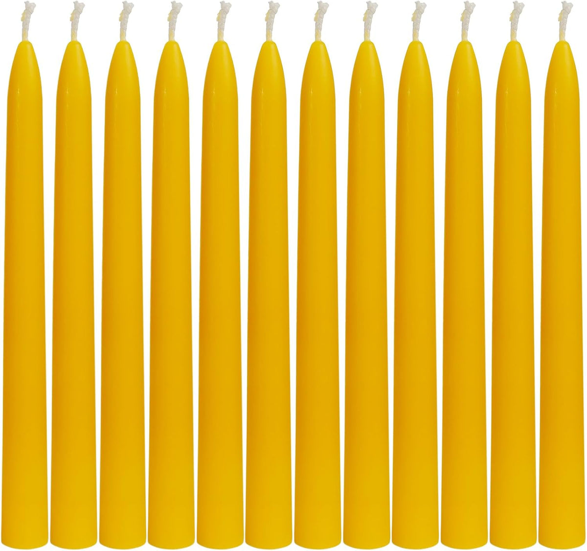 DEYBBY Beeswax Taper Candles, Clean Burning, Natural, 9 Inch, Set of 12