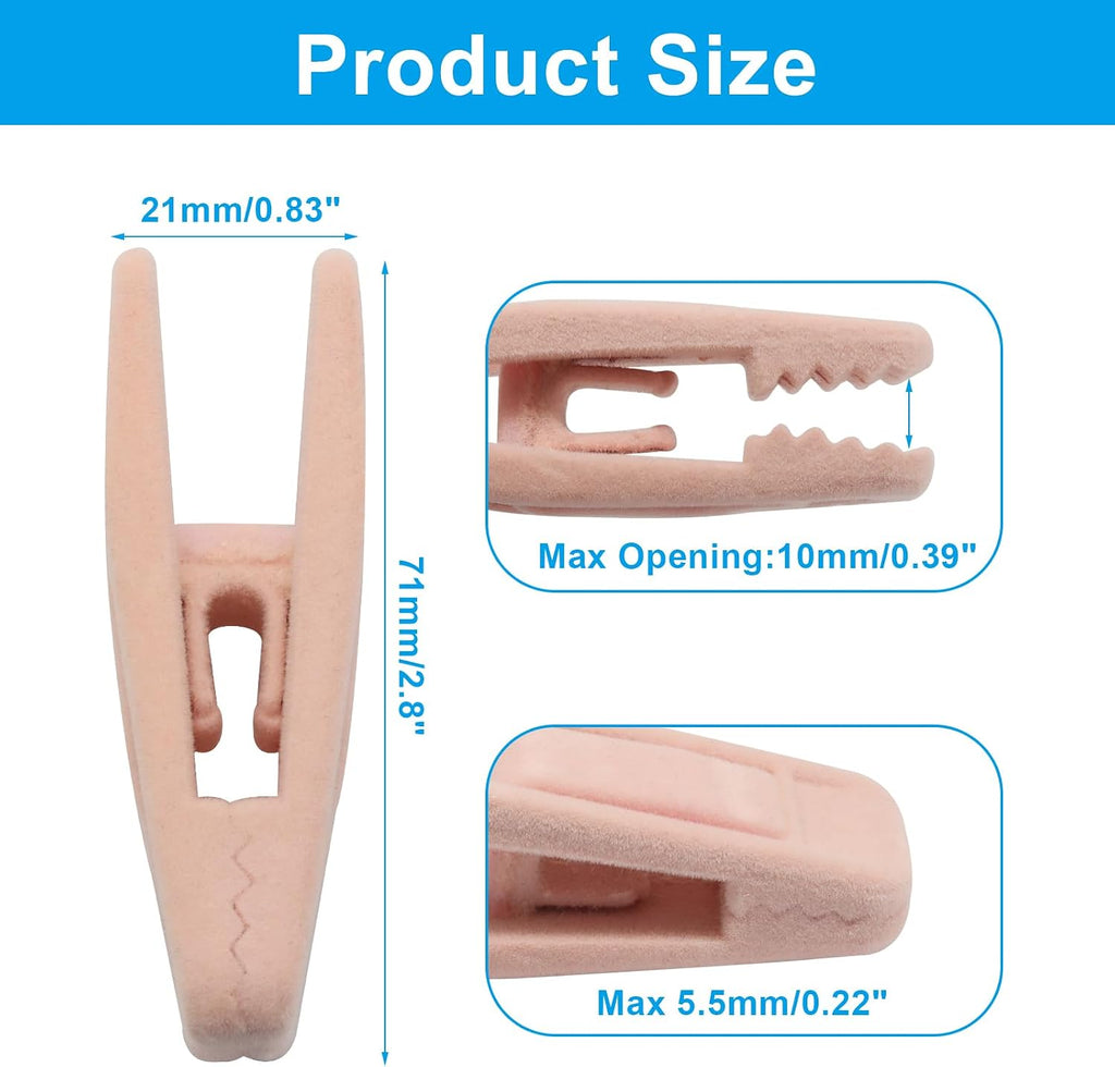 Velvet Hanger Clips, 40 PCS, Light Pink