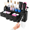 iHave Toothbrush Holders Wall Mounted with Toothpaste Dispenser & 4 Cups