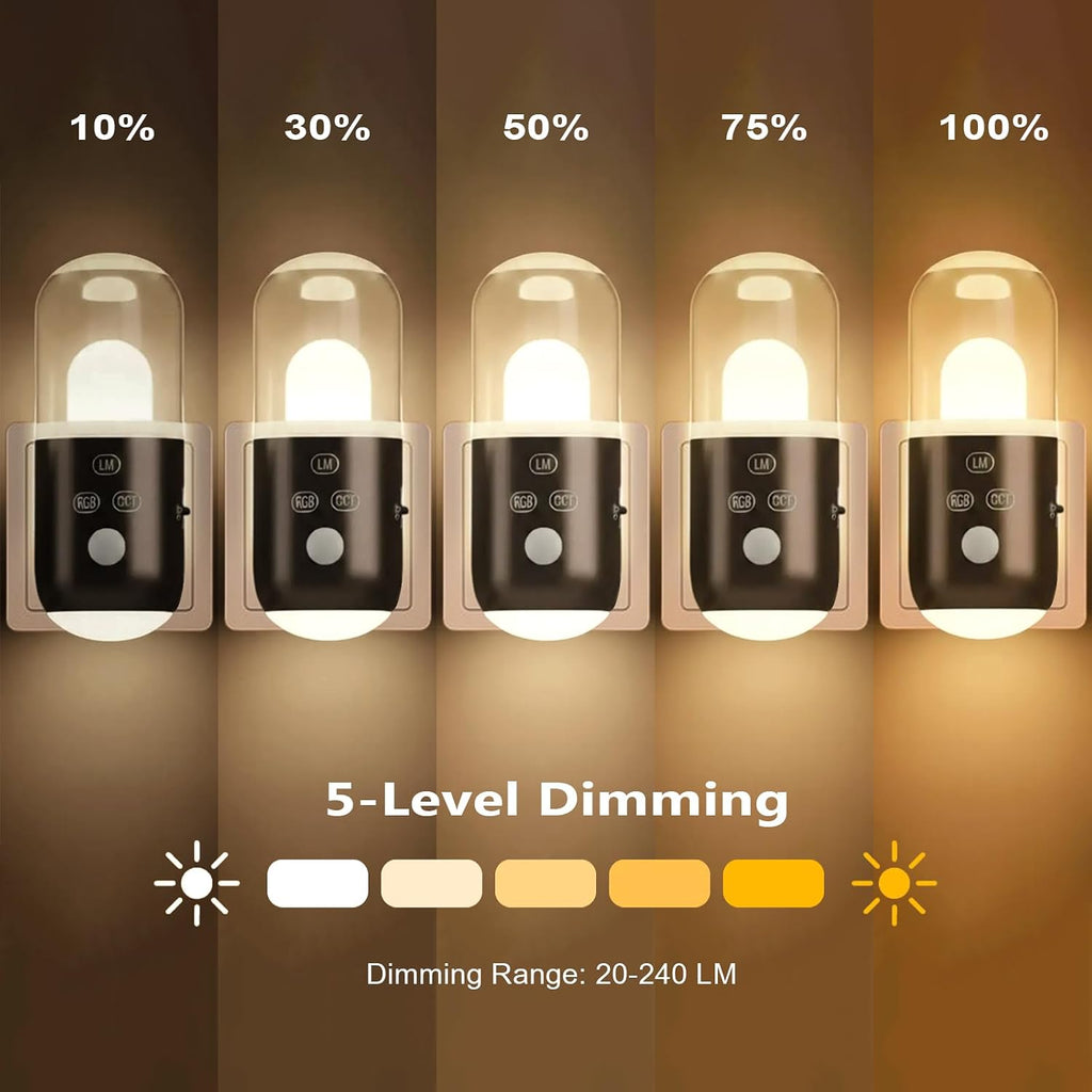 Night Light Plug into Wall with Motion Sensor ( Coffee 2pcs )