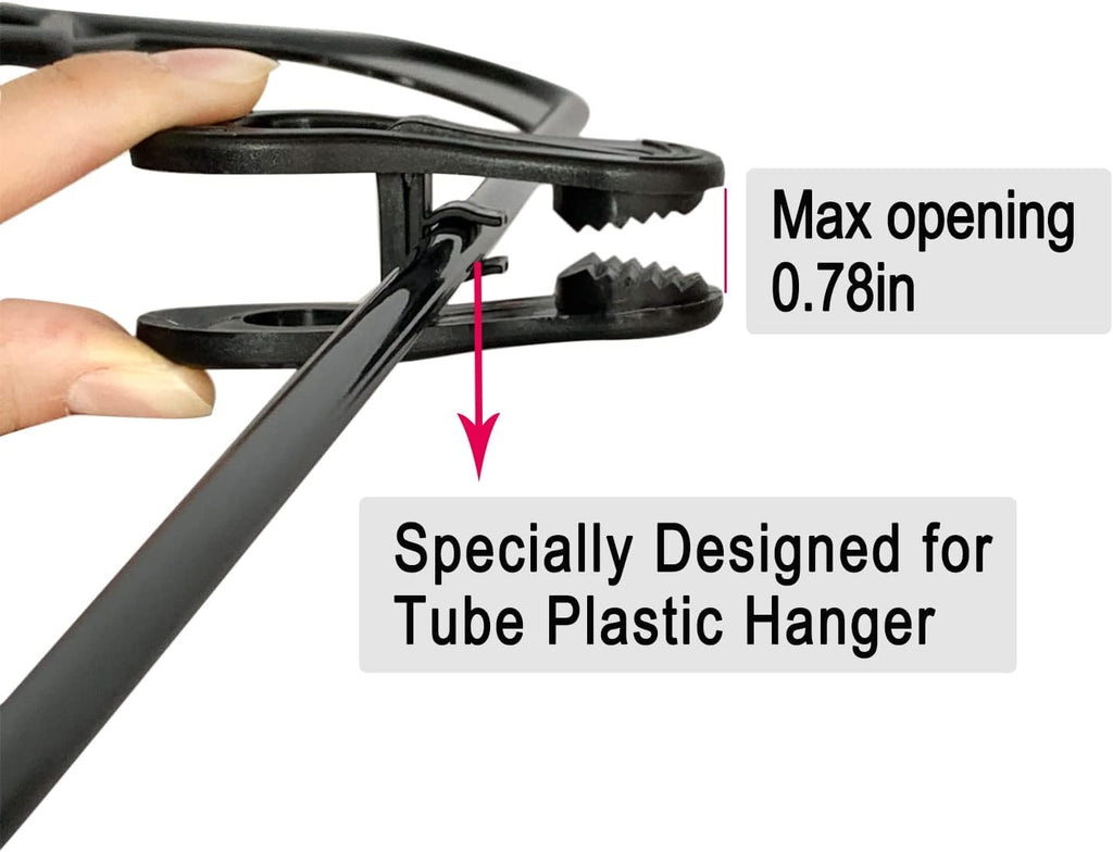TOFIIGREM Black Hanger Clips 30 PCS, Plastic Hangers Clips Perfect for Plastic Velvet Hangers, Multi-Purpose Clothes Pins Finger Clip for Skirt Pants Hanger