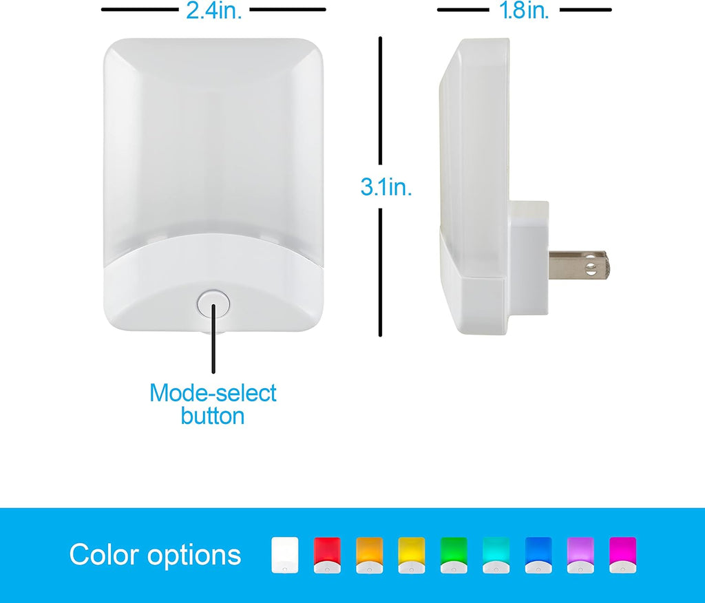 GE Plug in Color Changing Night Light with Dusk to Dawn Sensor