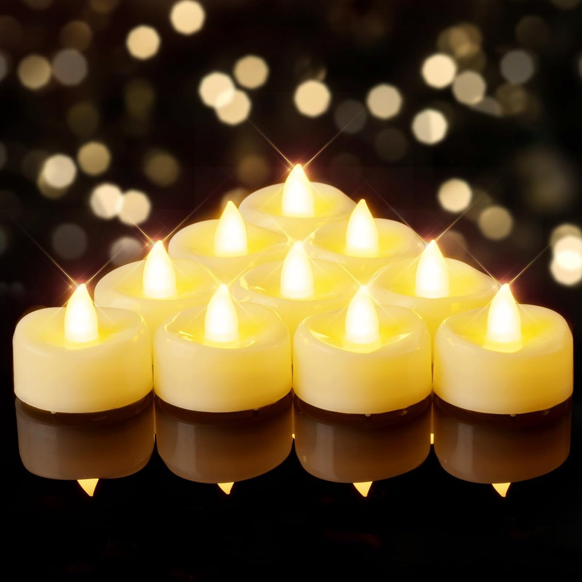 BEICHI Flameless Candles, 12/24/50/100/150 Pack Tea Lights Battery Operated