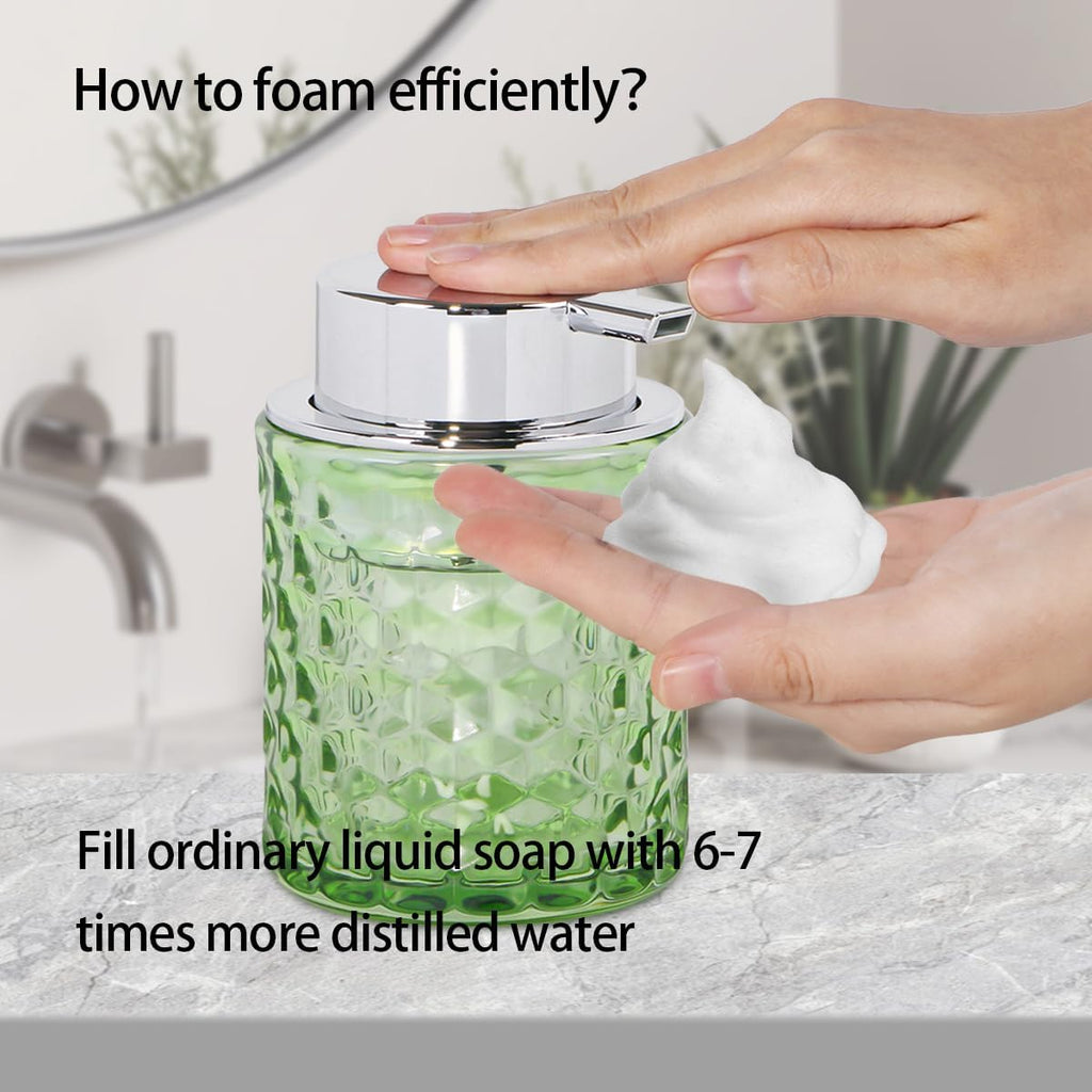 Foaming Soap Dispenser 10 Oz Green Glass Hand Soap Dispenser