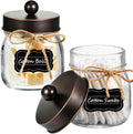 Amolliar Glass Mason Jar Qtip Dispenser Holder/Oil Rubbed Bronze,2 Pack