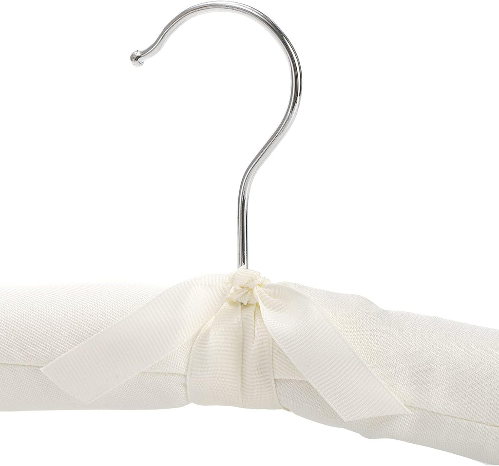 Tosnail 12 Pack Fabric Padded Hangers, Foam Padded Wedding Dress Hangers for Coat, Blouse, Sweaters, Bride Dress, Clothes - White
