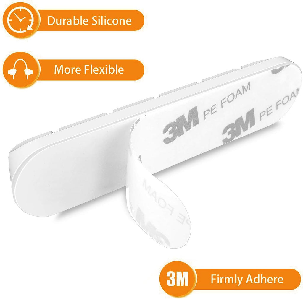 TviewSmart Cord Organizer for Desk, 5 Pack Cord Holders, Cable Clips, White