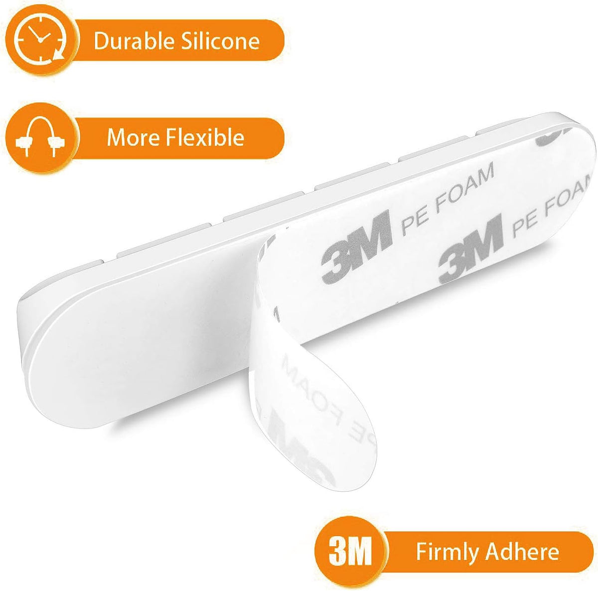 TviewSmart Cord Organizer for Desk, 5 Pack Cord Holders, Cable Clips, White