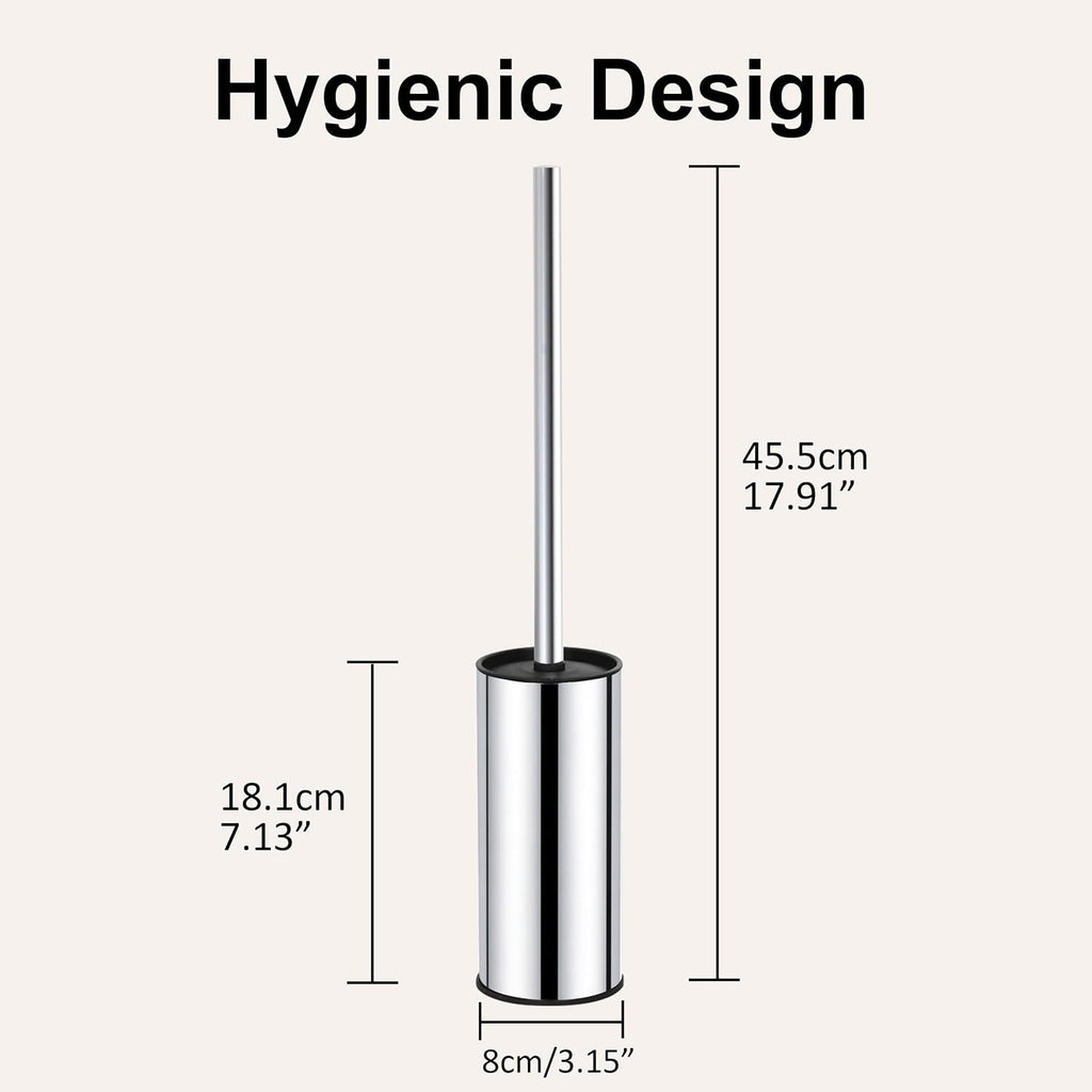 BGL Toilet Brush and Holder Set, Chrome Finish