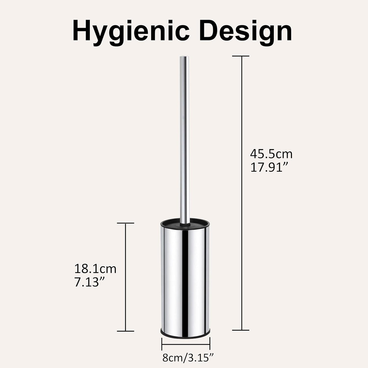 BGL Toilet Brush and Holder Set, Chrome Finish