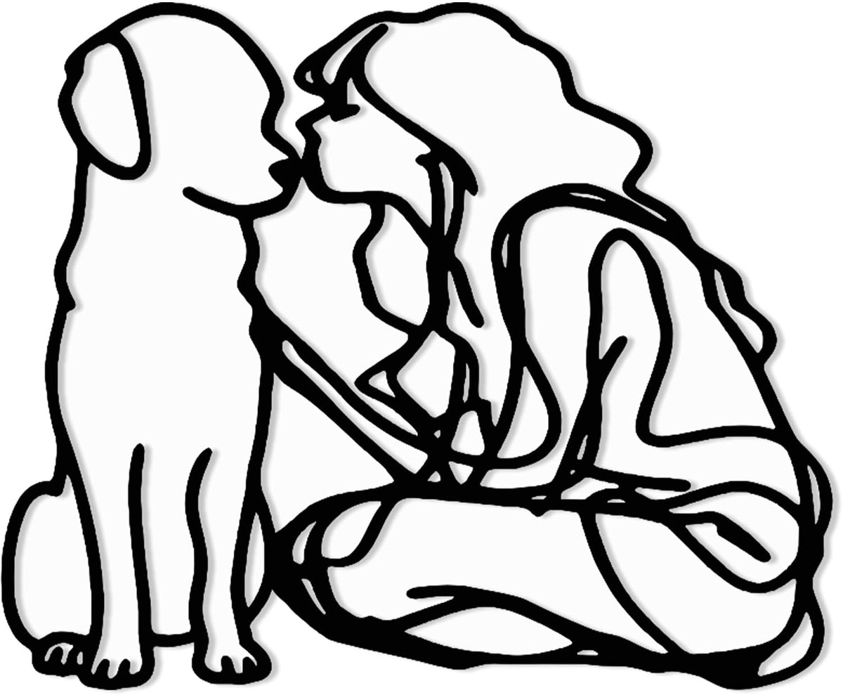 DICYWUDI Metal 12.8 * 10.6 inch Memory Gifts for Pet Lovers Wall Decor - Love My Black Dog Wall Art for or Indoor Kitchen Bathroom Bedroom