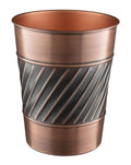Monarch Abode Metal Bathroom Trash Can – Waste Basket for Bedroom, Office Desk, & Dorm, Handcrafted Wave Embossed, Durable Decorative Antique Copper Small Trash Can Bathroom Garbage Bin Wastebasket