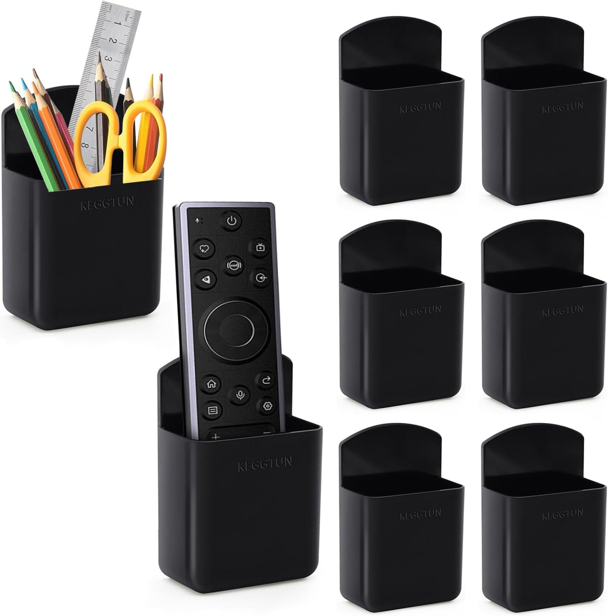 8 Pcs Self-adhesive Remote Control Holder, Wall Mount TV Remote Organizer