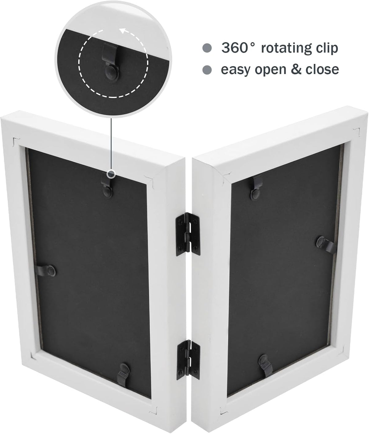 Frametory, 5x7 Double Picture Frame White, 1 Pack