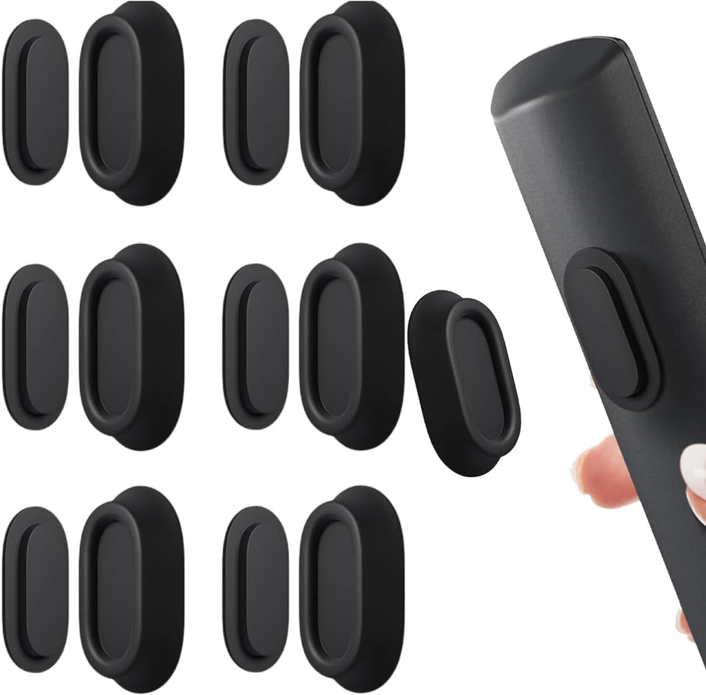 6 Pcs Magnetic Remote Control Holder Wall Mount-No Drill Self-Adhesive Silicone Organizer Storage Wall Holder for Home Office School TV, Fan & Air Conditioner Remote Control (Black)