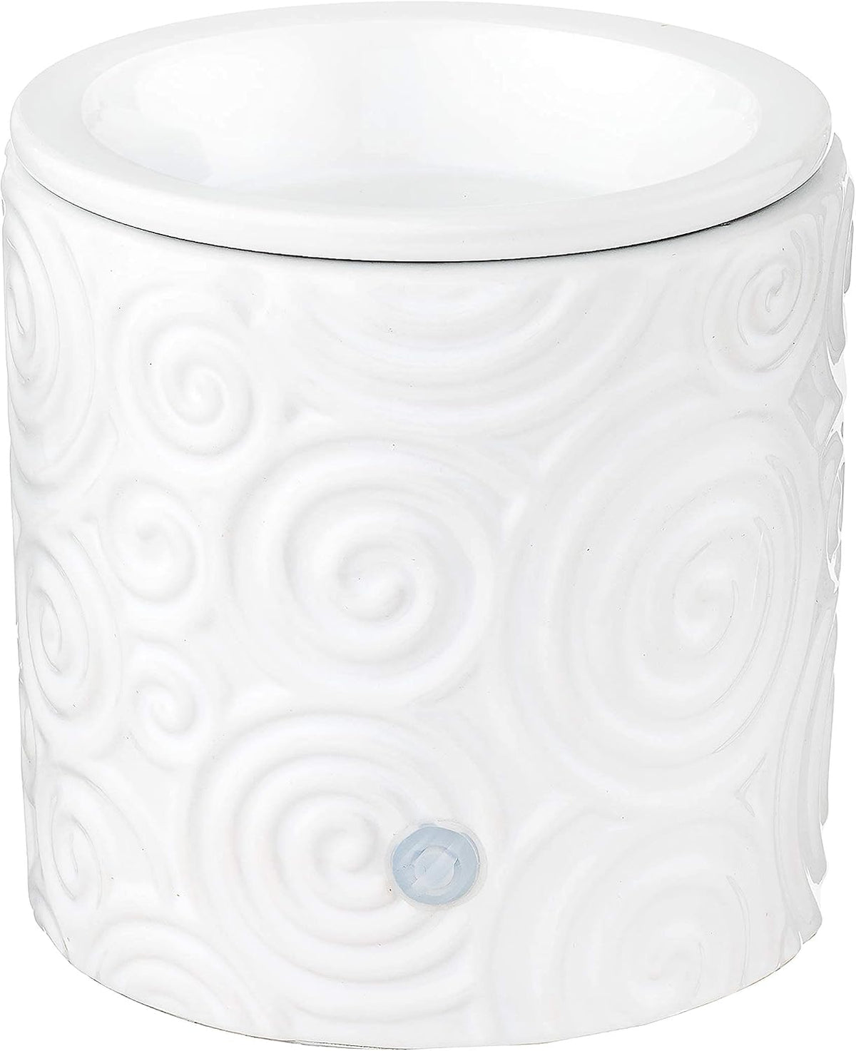 White Swirl Ceramic Candle Warmer Electric with Safety Timer | Automatic Plug in Fragrance Warmer for Scented Wax Melts, Cubes, Tarts | Air Freshener Set for Home Décor, Office, and Gifts