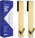 Simtive Extended Shower Door Hooks (7-Inch), Towel Hooks for Bathroom Frameless Glass Shower Door, 2-Pack, Gold