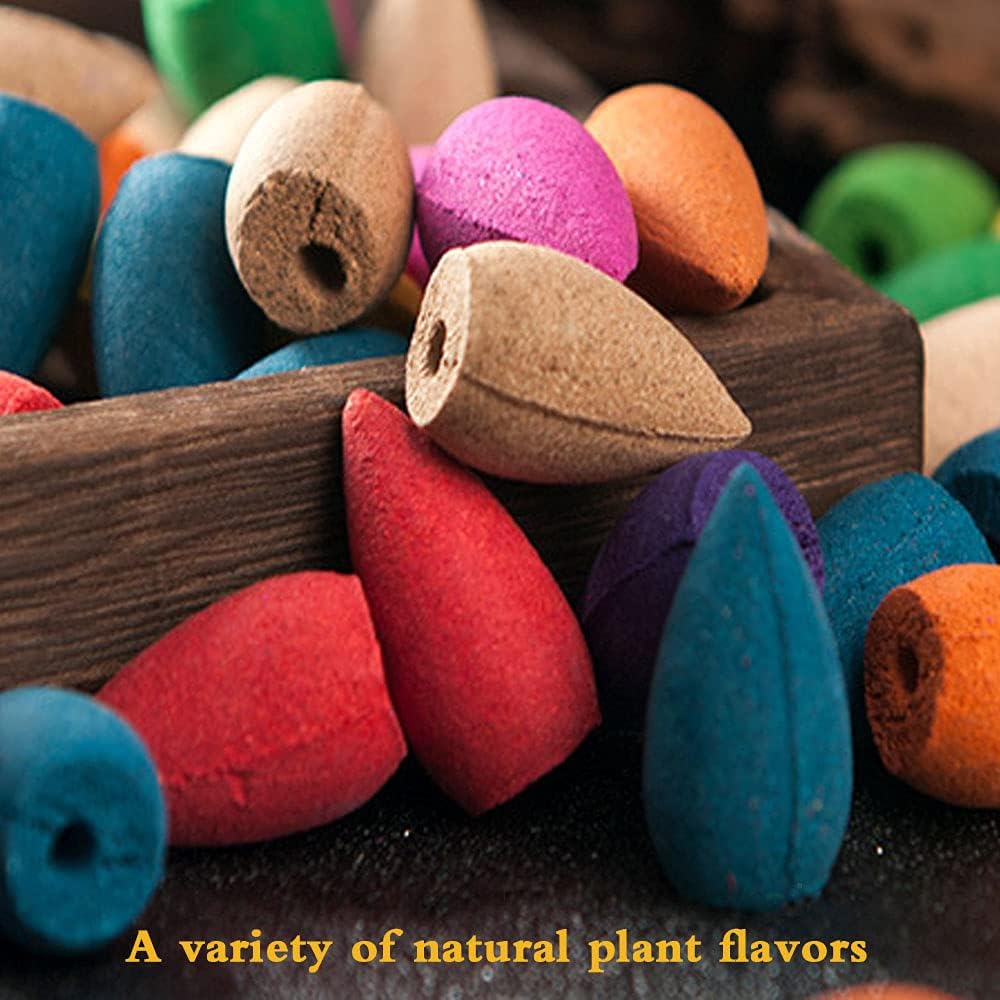 450 Backflow Incense Cones 9 Natural Scents for Waterfall Burner