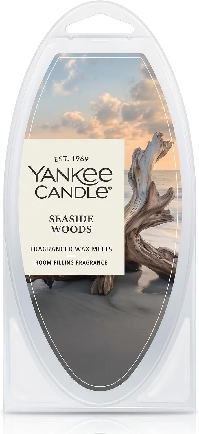Yankee Candle Fresh & Clean Fragranced Wax Melts Variety Pack, 6 Wax Spheres per Package, Pack of 4 (24 Cubes Total), Clean Cotton, Ocean Air, Dried Lavender & Oak, Seaside Woods