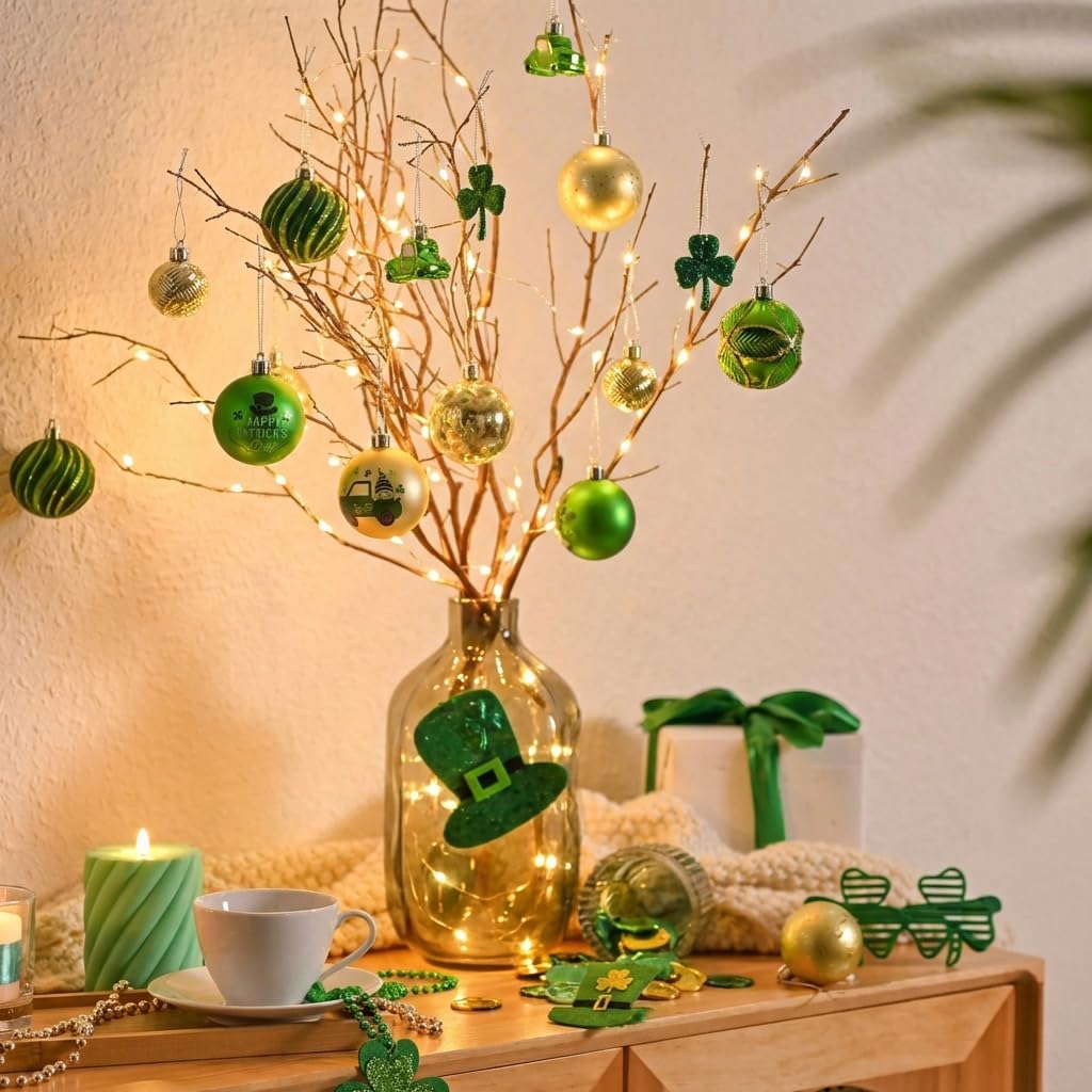 DecorbyHannah 21ct St Patricks Day Christmas Ornaments Set Tree Decorations