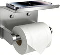 SetSail Toilet Paper Holder with Shelf, Brushed Nickel