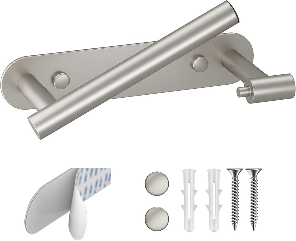BESy Toilet Paper Holder, Bathroom Tissue Holder Wall Mount Brushed Nickel