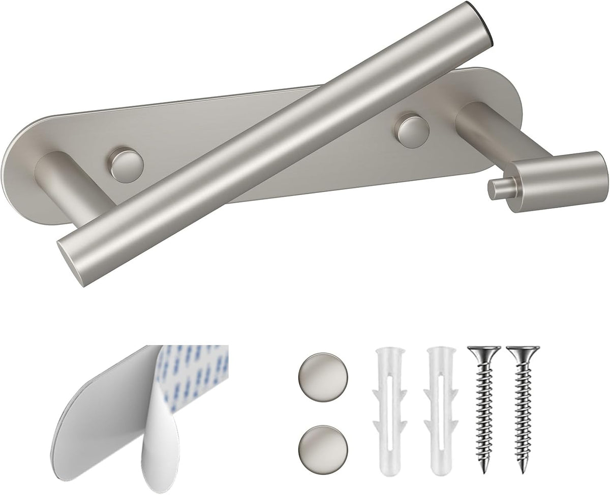 BESy Toilet Paper Holder, Bathroom Tissue Holder Wall Mount Brushed Nickel
