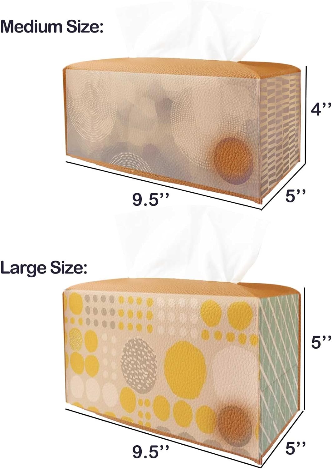 Tissue Box Holder Rectangular Leather – with Bottom Belt [JESMINI, Black] Modern Long PU Leather Rectangle Tissue Box Cover Holder Decorative for Bathroom Vanity Countertop/Night Stands/Office Desk