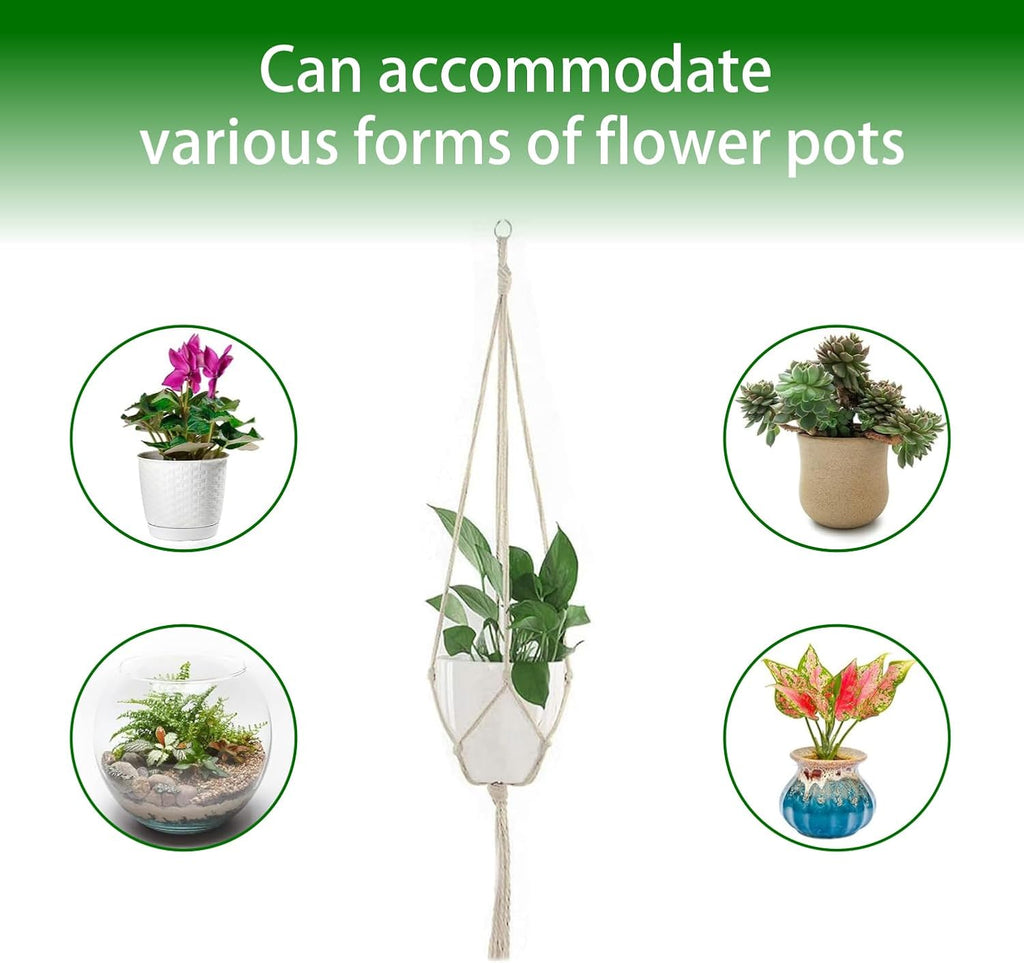 Macrame Plant Hanger Indoor Hanging Plants Boho Decorative Cotton Rope3Size