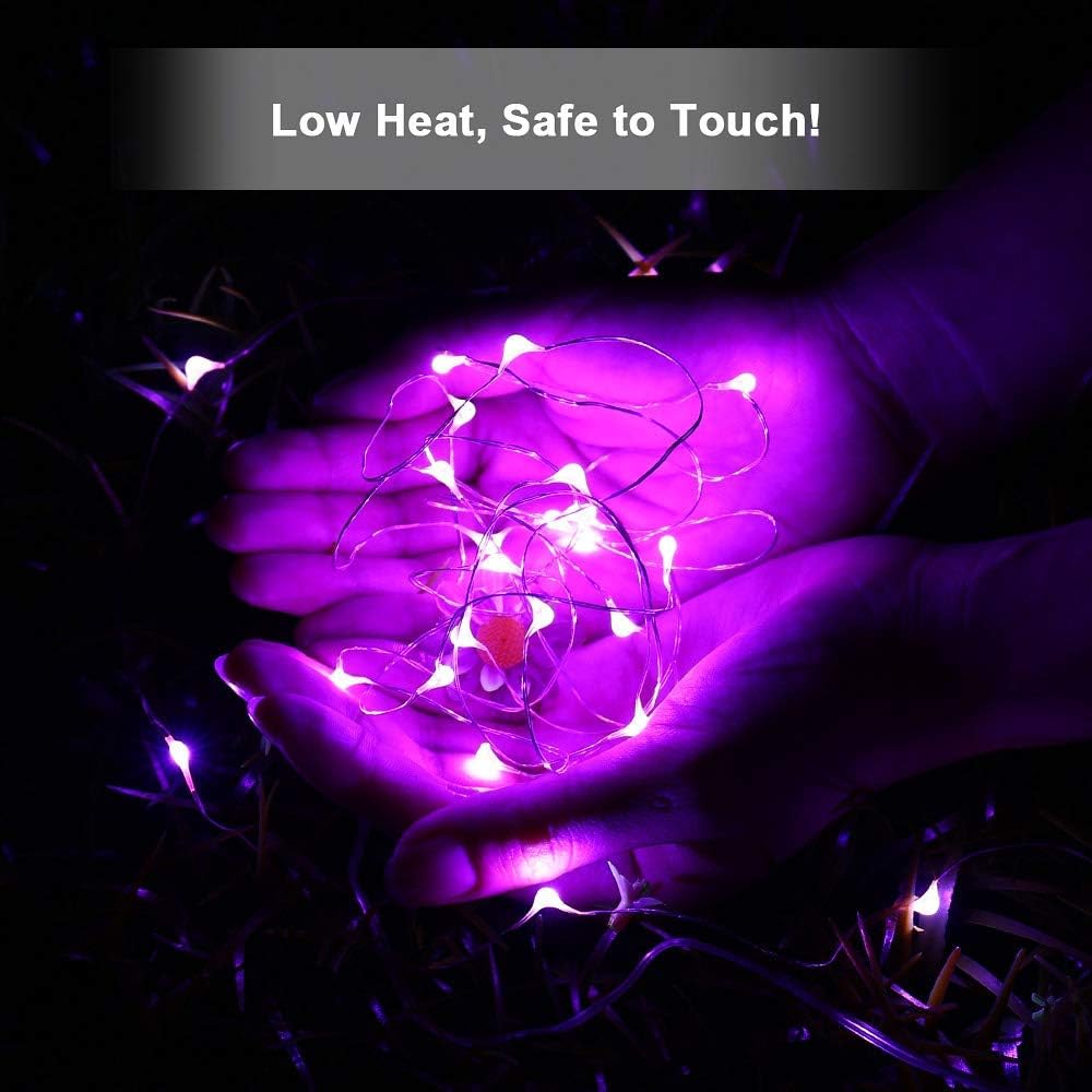 Brizled Halloween Lights Purple, 20 LED Indoor Battery Fairy Lights,12 Pack