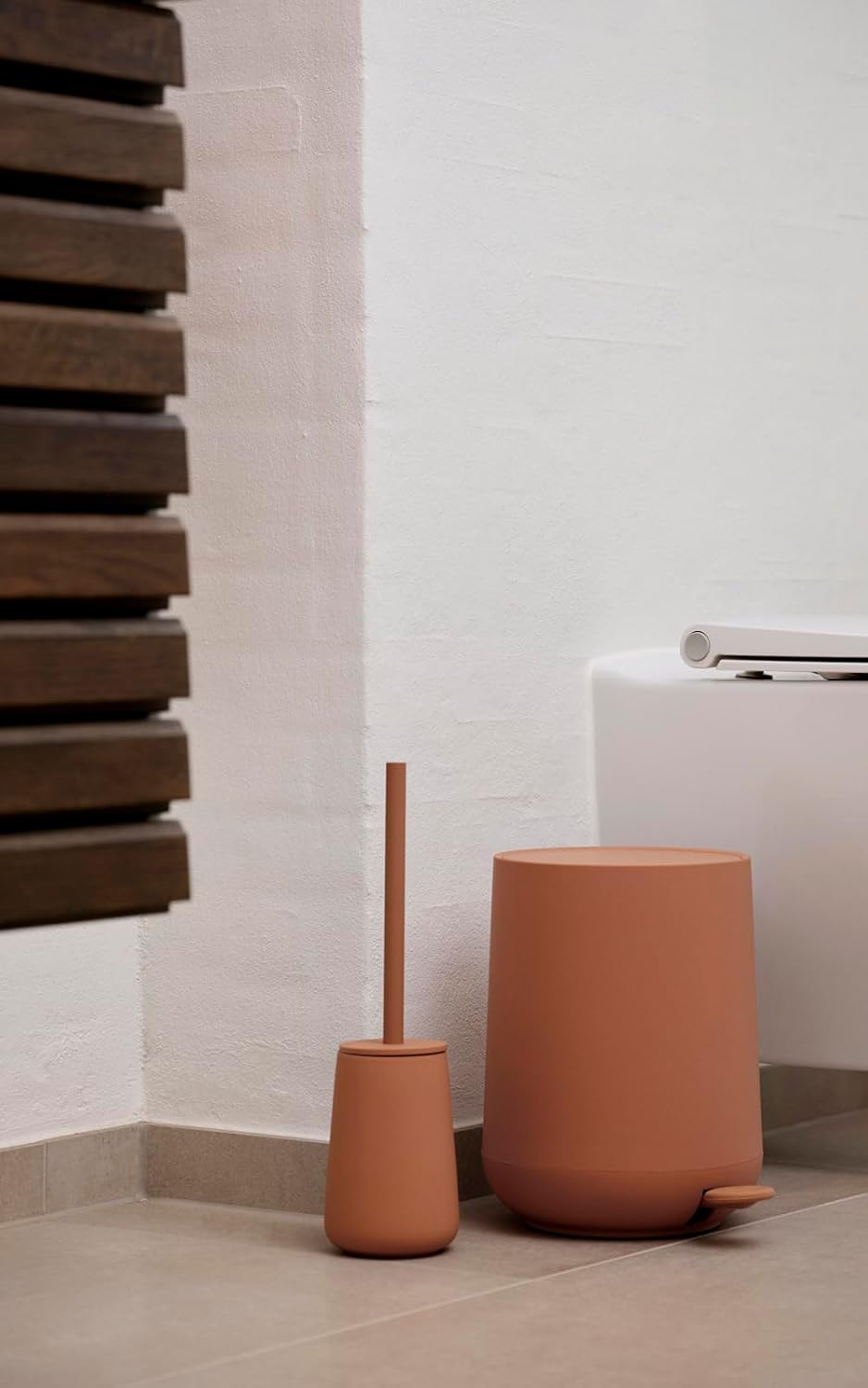 Zone Denmark Nova One Ceramic Toilet Brush with Brush Holder, Soft Touch Coating, Diameter 10.3 cm, Height 37 cm, Mandarin