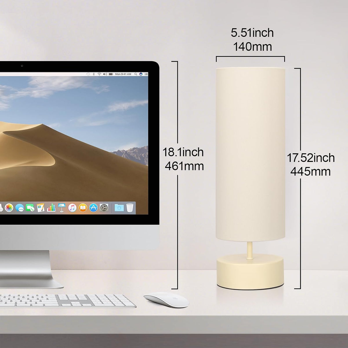 Touch Control Table Lamp, 3 Way Dimmable Bedside Lamp, Modern Desk Lamp