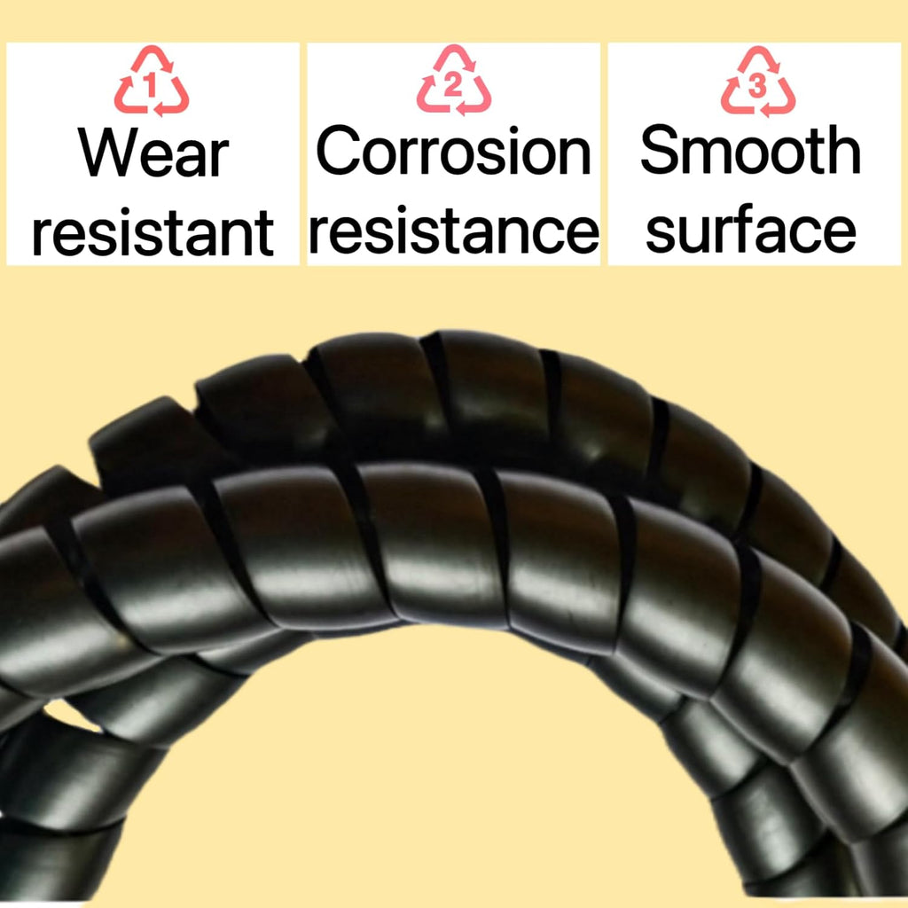 Spiral Wrap Cable Protector - 2.0" OD x 10' Pre-Cut Lengths - Safe Hose Protector to Avoid Wear and Extend Life for Hydraulic Pneumatic Hoses