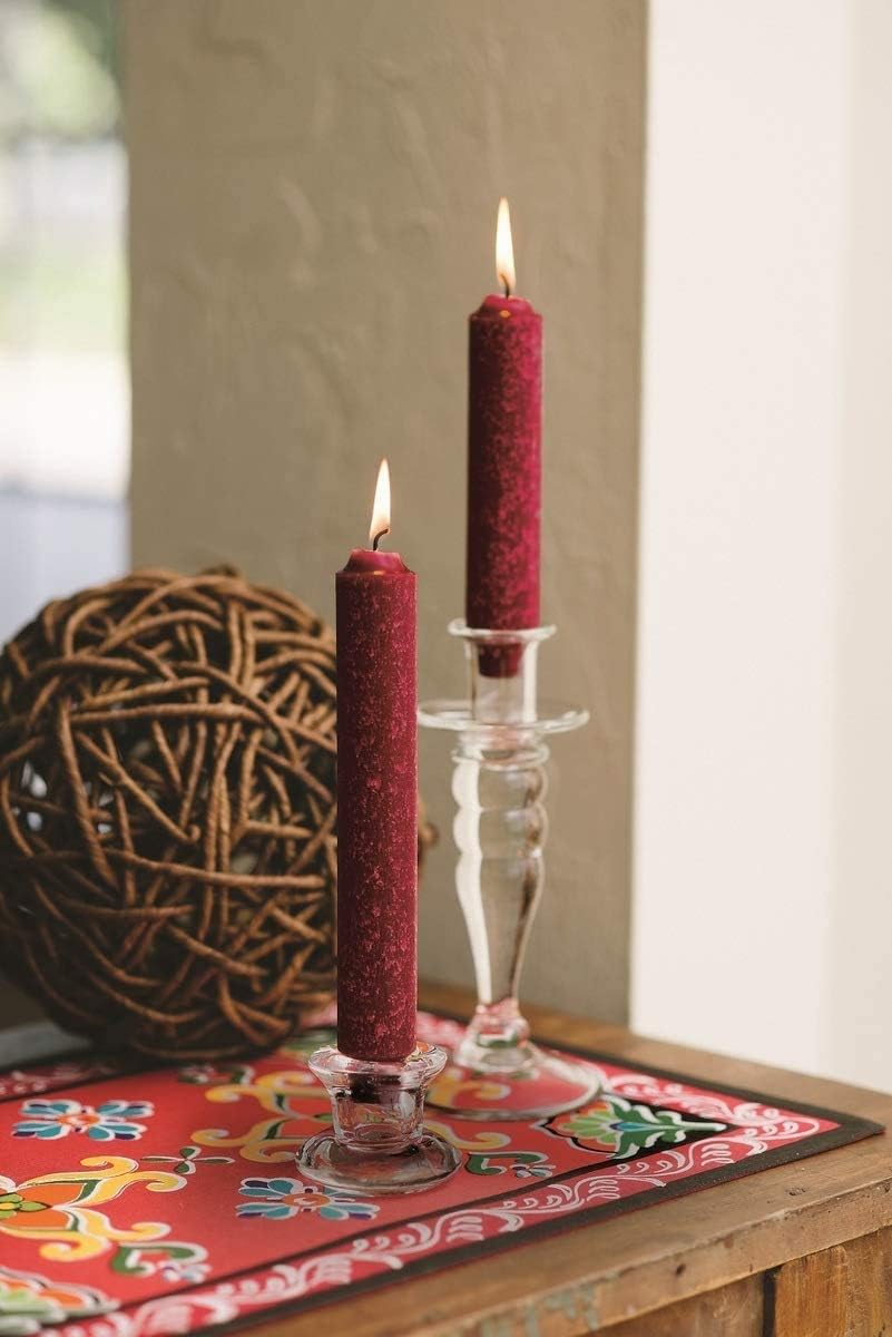 Root Candles 12-Count Unscented Timberline Arista Candles, 9-Inch, Garnet