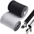 120" Neoprene Cable Management Organizer, Reversible Flexible Cuttable DIY Hole Cord Hider Cover Sleeve for Office TV Computer Home Desk Protect Wires