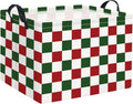Rectangular Christmas Basket Fabric Storage Bin Boxes Collapsible Storage Basket for Clothes Books Shelves(Red Green Checkered)