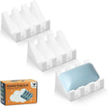 Self Draining Soap Dish Holder,Silicone Soap Dish,for Bathroom,Kitchen, Sponges，Can Extend Soap Life，Keep Soap Bars Dry and Easy Cleaning (White,3-Pack)