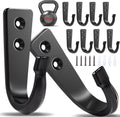 10Pcs Heavy Duty Wall Hooks for Hanging, Large Size Wall Hooks,Coat Hooks, for Backpacks, Coats, Cast Iron Pans and Other Heavy Items (Black Hooks)