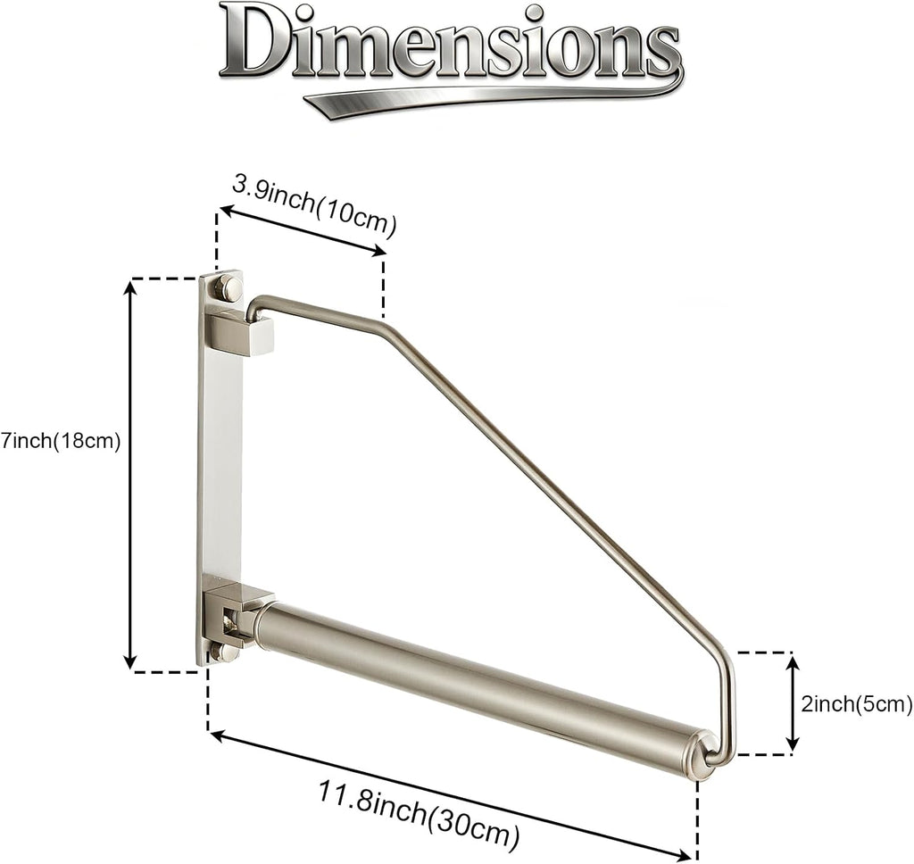 Folding Wall Mounted Clothes Hanger Rack Clothes Hook Solid Brass with Swing Arm Holder Clothing Hanging System Closet Storage Organizer Heavy Duty Drying Rack Wall Mount,Brushed Nickel