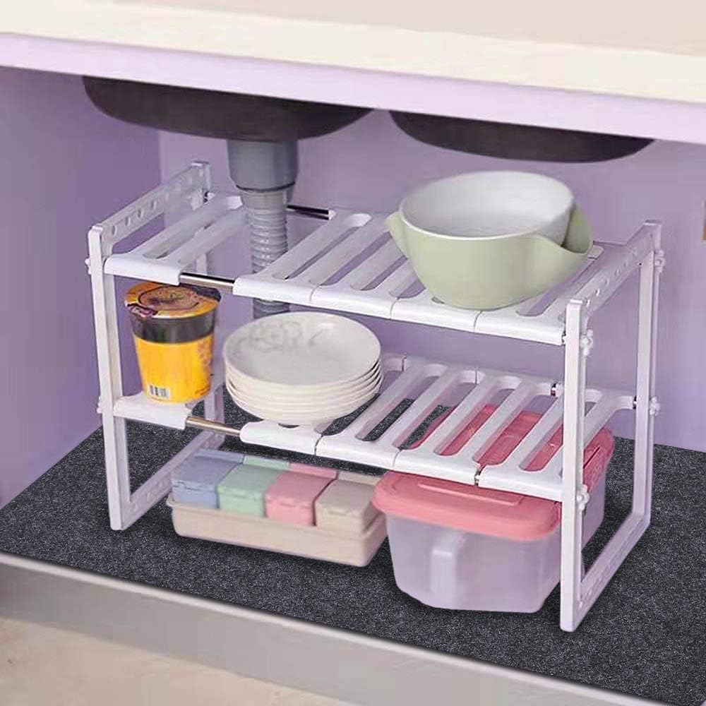 Under The Sink Mat， Kitchen Cabinet mat – Waterproof/Absorbent – Protects Cabinets，Absorbent Felt Material，Anti-Slip and Waterproof Backing，Contains Liquids，Washable (36" x 36")