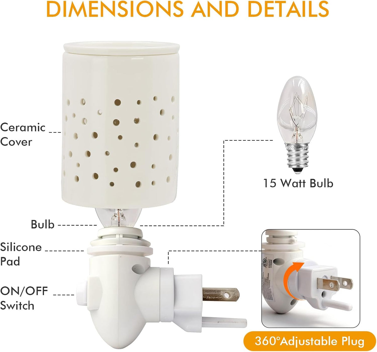 Bobolyn Plug in Wax Warmer Burner Electric Outlet Wall Plug-in Electric Wax Melt Warmer for Scented Melts Essential Oil Home Decor Gifts for Women
