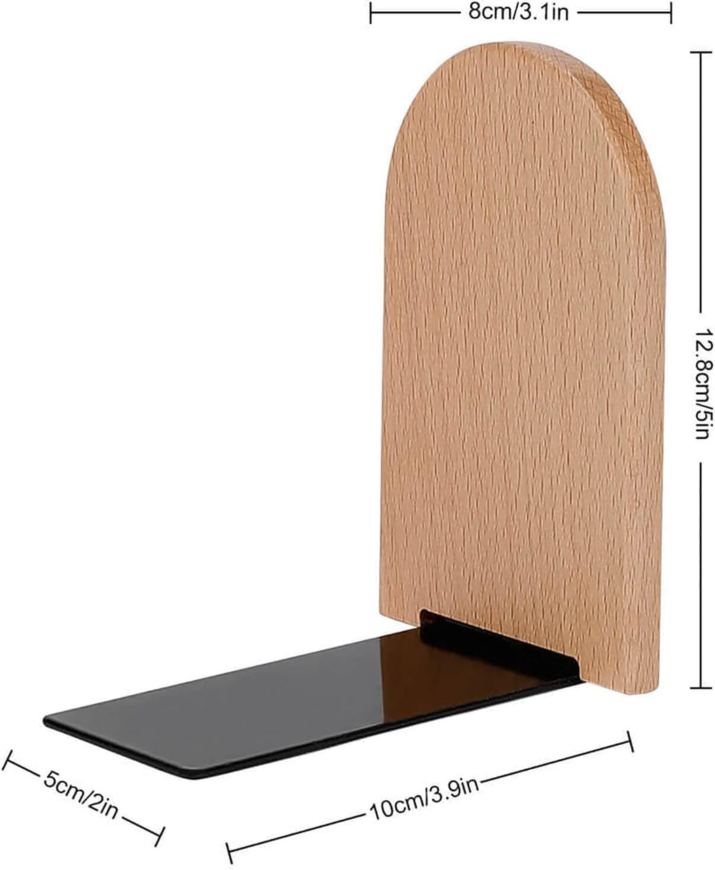 Book Ends Raccoon Moon Wood Bookends for Shelves to Hold Books Heavy Duty Non-Skid Book Stoppers Wood Decorative Home Office School