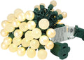 Globe String Lights 50 LED Warm White Christmas Lights String, Round Pearl Globe Berry Bulbs, 13.5ft String Plug in, Green Wire, Connectable Indoor Outdoor for Holiday, Christmas Tree, Party