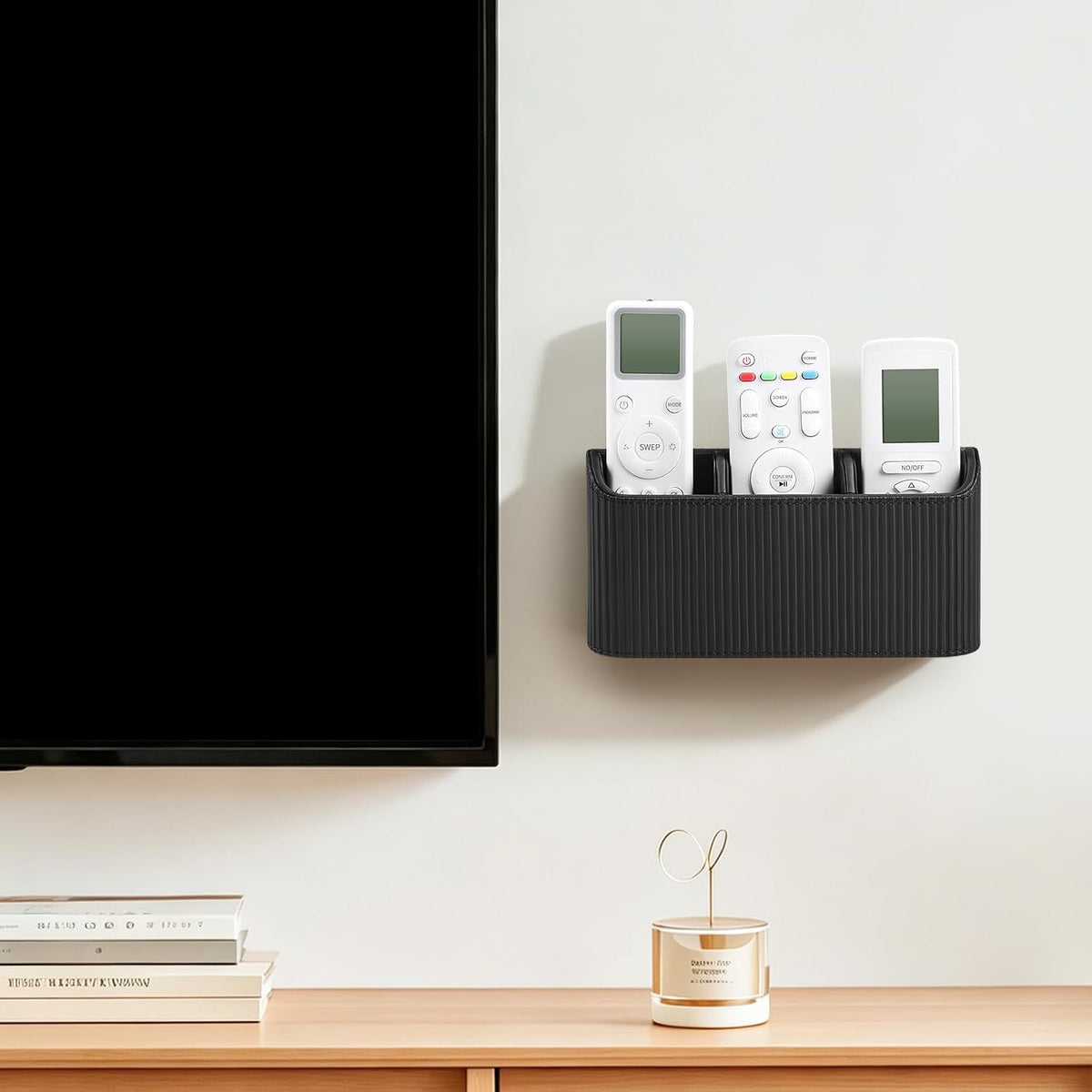 Remote Control Holder Wall Mount TV Remote Holder Caddy Organizer