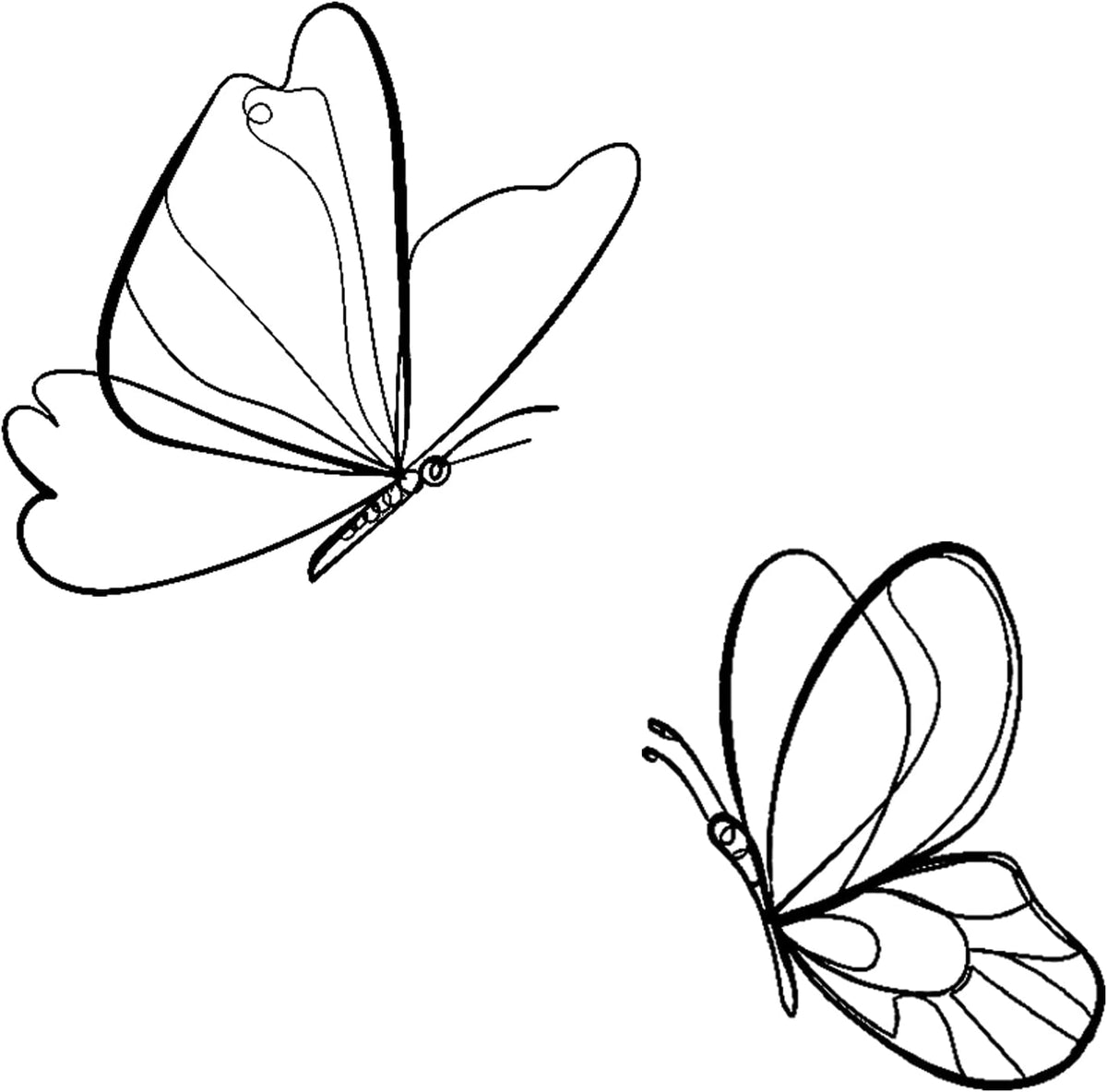 EONBES Black Metal Butterfly Wall Art Wall Decor Wall Sculpture, 2 Pieces
