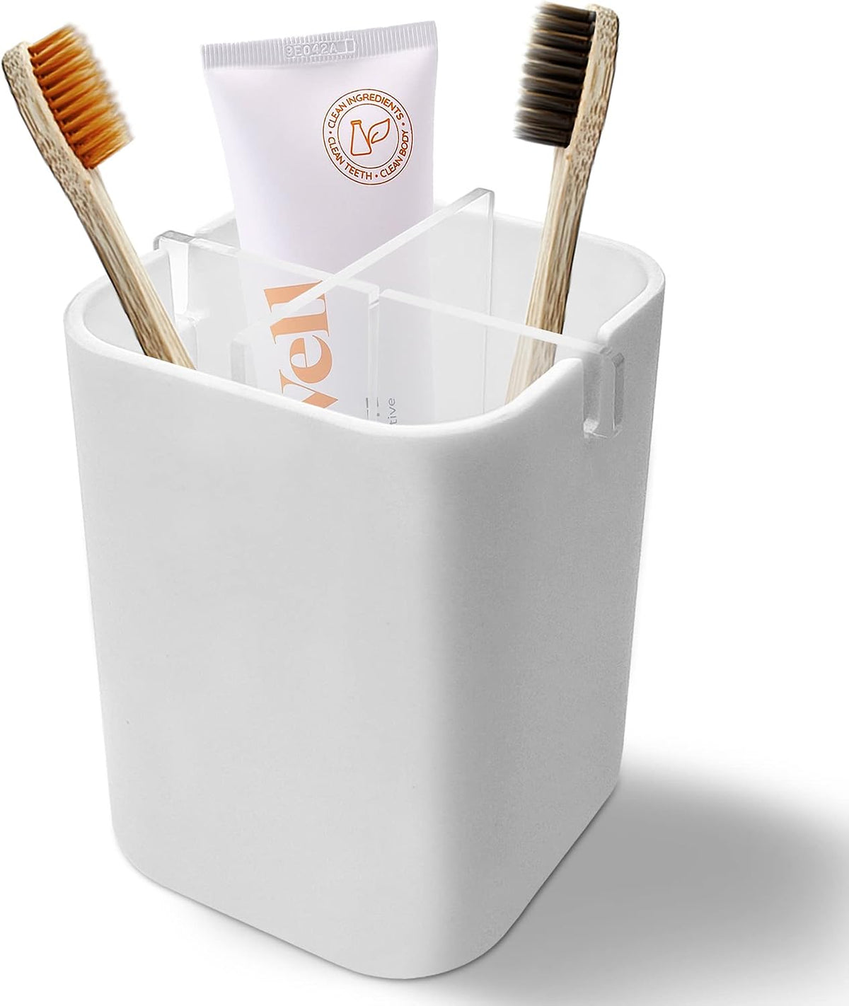 Toothbrush Holder for Bathroom,Clear Acrylic Detachable for Easy Cleaning Multi-Function Storage,4 Slots Electric Toothbrush and Toothpaste Organizer Caddy for Bathroom Vanity,Countertop