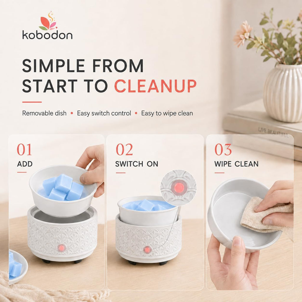 Ceramic Wax Melt Warmer 3-in-1 Electric Wax Warmer Fragrance Candle