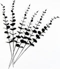 Sivya Artificial Eucalyptus Stems Real Touch Faux Eucalyptus Stems, Artificial Eucalyptus Leaves for Vase Wedding Bouquet Centerpiece Home Decor (Black, 6Pcs)
