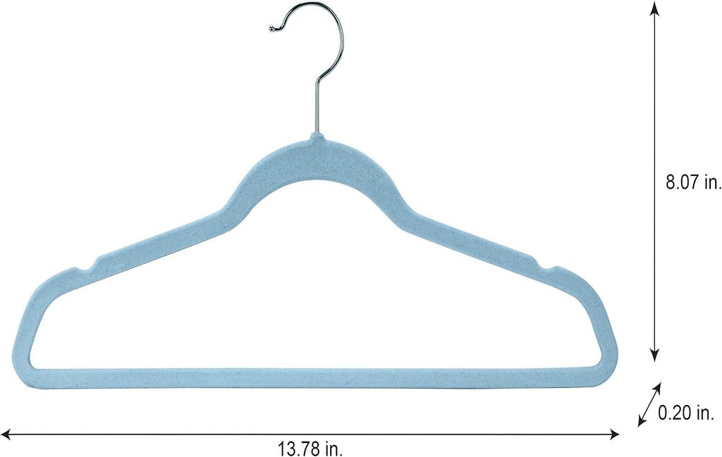 Laura Ashley Kids Velvet Hangers| 25 Pack | Durable | Lightweight | Light Blue | Non-Slip | Closet Organization | Holds 10lbs