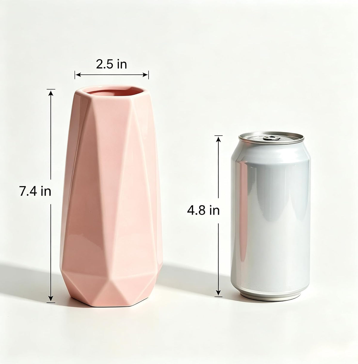 Pink Ceramic Vase, 7.5 inch Flower vases, Modern,Simple,Minimalism Style(Small)